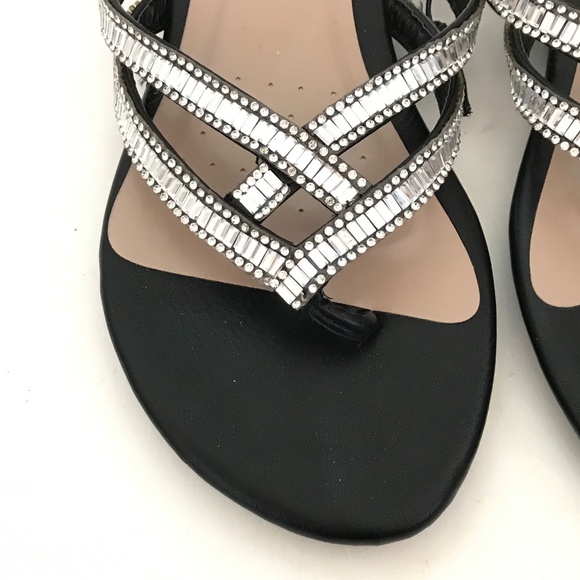 DREAM PAIRS Jeweled Sandals Black and Silver Rhinestone Women’s Size 7.5 - Picture 6 of 16